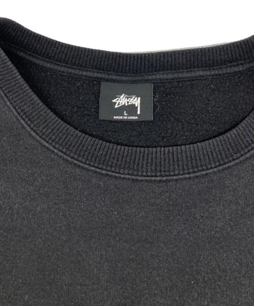 stussy（ステューシー）stussy (ステューシー) Smooth Stock Applique Sweat/スムース・ストック・アップリケ・スウェット ブラック サイズ:Lの古着・服飾アイテム