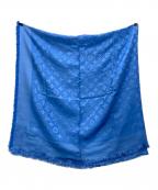 LOUIS VUITTONルイ ヴィトン）の古着「ショールモノグラム ウールシルク大判ストール」｜ブルー