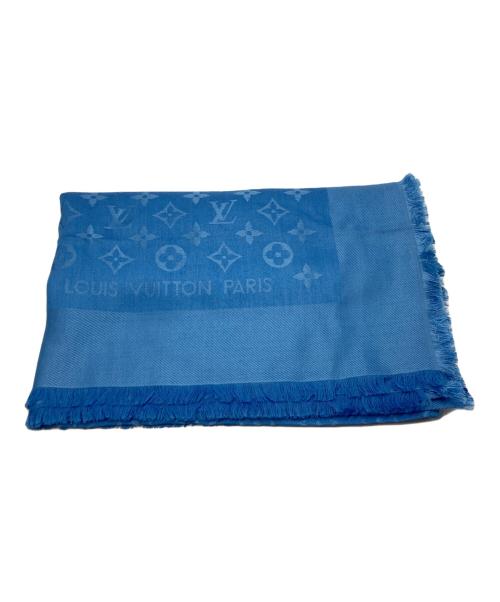 LOUIS VUITTON（ルイ ヴィトン）LOUIS VUITTON (ルイ ヴィトン) ショールモノグラム ウールシルク大判ストール ブルーの古着・服飾アイテム