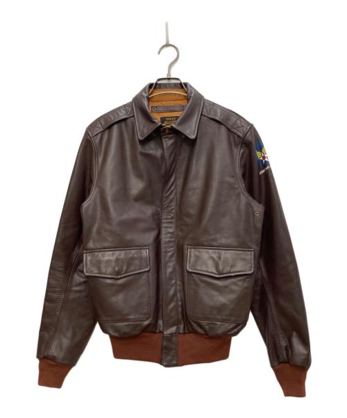 HOUSTON（ヒューストン）HOUSTON (ヒューストン) A-2フライトジャケット ブラウン サイズ:40Ｒの古着・服飾アイテム