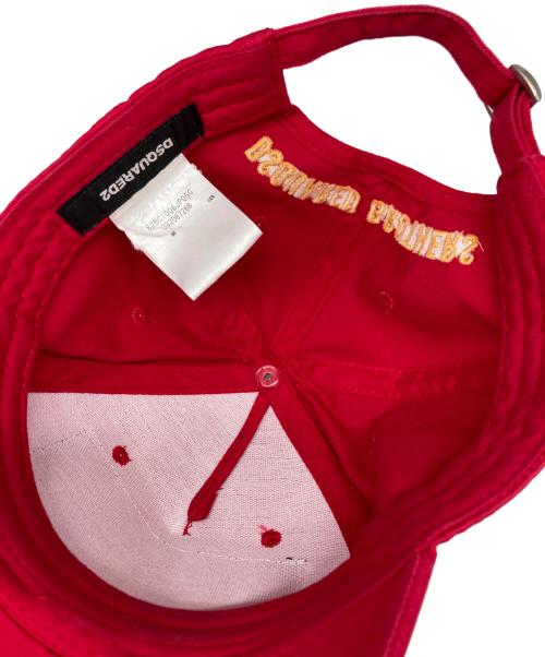 DSQUARED2（ディースクエアード）DSQUARED2 (ディースクエアード) ロゴキャップ レッドの古着・服飾アイテム