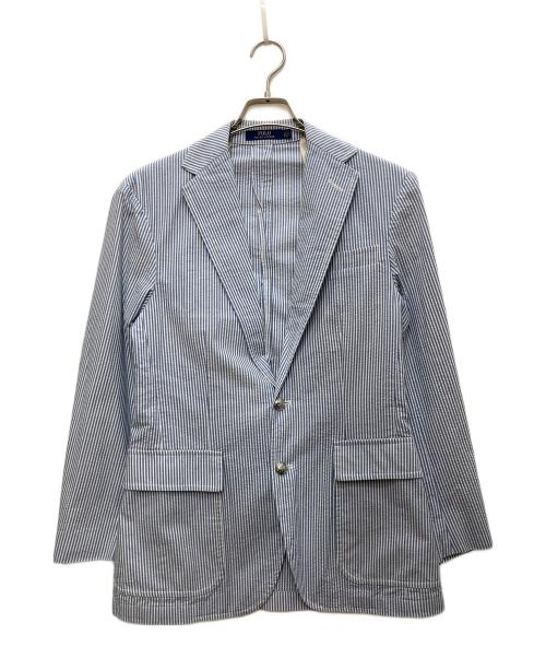 POLO RALPH LAUREN（ポロ・ラルフローレン）POLO RALPH LAUREN (ポロ・ラルフローレン) ストライプジャケット ブルー×ホワイト サイズ:XSの古着・服飾アイテム
