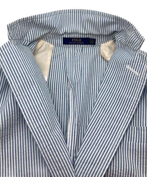 POLO RALPH LAUREN（ポロ・ラルフローレン）POLO RALPH LAUREN (ポロ・ラルフローレン) ストライプジャケット ブルー×ホワイト サイズ:XSの古着・服飾アイテム