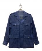 POLO RALPH LAURENポロ・ラルフローレン）の古着「ベルテッド リネンサファリジャケット」｜ネイビー