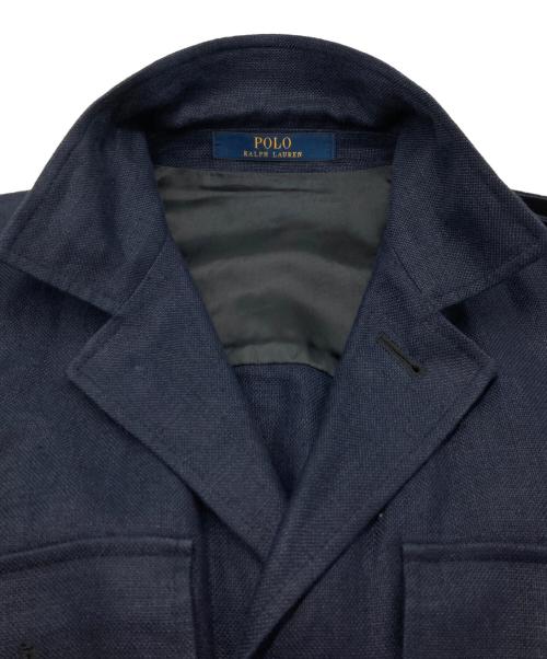 POLO RALPH LAUREN（ポロ・ラルフローレン）POLO RALPH LAUREN (ポロ・ラルフローレン) ベルテッド リネンサファリジャケット ネイビー サイズ:Ｓの古着・服飾アイテム