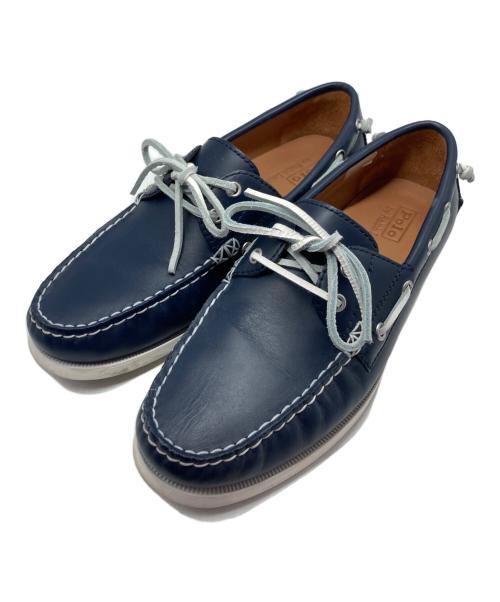 POLO RALPH LAUREN（ポロ・ラルフローレン）POLO RALPH LAUREN (ポロ・ラルフローレン) Merton leather boat shoes/マートン　レザー　ブーツ　シューズ ネイビー サイズ:9の古着・服飾アイテム