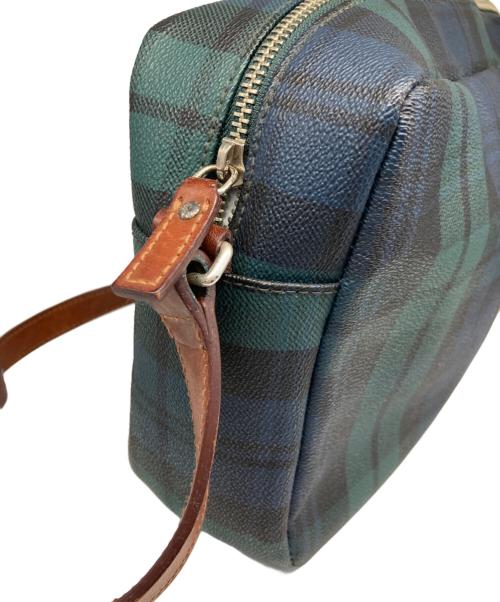 RALPH LAUREN（ラルフローレン）RALPH LAUREN (ラルフローレン) ブラックウォッチ レザーショルダーバッグ グリーン×ブラウンの古着・服飾アイテム
