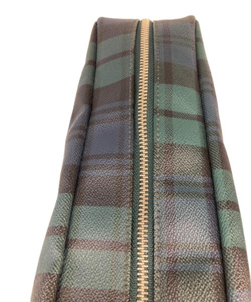 RALPH LAUREN（ラルフローレン）RALPH LAUREN (ラルフローレン) ブラックウォッチ レザーショルダーバッグ グリーン×ブラウンの古着・服飾アイテム