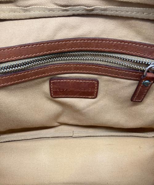 RALPH LAUREN（ラルフローレン）RALPH LAUREN (ラルフローレン) ブラックウォッチ レザーショルダーバッグ グリーン×ブラウンの古着・服飾アイテム