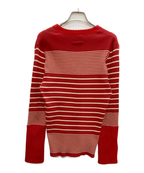 Jean Paul GAULTIER CLASSIQUE（ジャンポールゴルチエクラシック）Jean Paul GAULTIER CLASSIQUE (ジャンポールゴルチエクラシック) ボーダーニット レッド サイズ:48の古着・服飾アイテム