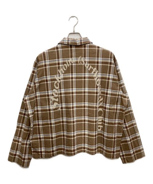 Stockholm Surfboard Club（ストックホルム サーフボード クラブ）Stockholm Surfboard Club (ストックホルム サーフボード クラブ) チェックシャツ ベージュ サイズ:Ⅿの古着・服飾アイテム