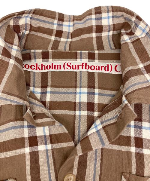 Stockholm Surfboard Club（ストックホルム サーフボード クラブ）Stockholm Surfboard Club (ストックホルム サーフボード クラブ) チェックシャツ ベージュ サイズ:Ⅿの古着・服飾アイテム