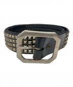 OLD STUDオールドスタッズ）の古着「スタッズレザーベルト」｜ブラック