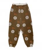 KEBOZケボズ）の古着「プリントスウェットパンツ」｜ブラウン