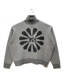 KEBOZ（ケボズ）の古着「BLOOM LOGO KNIT/ブルーム　ロゴ　ニット」｜グレー