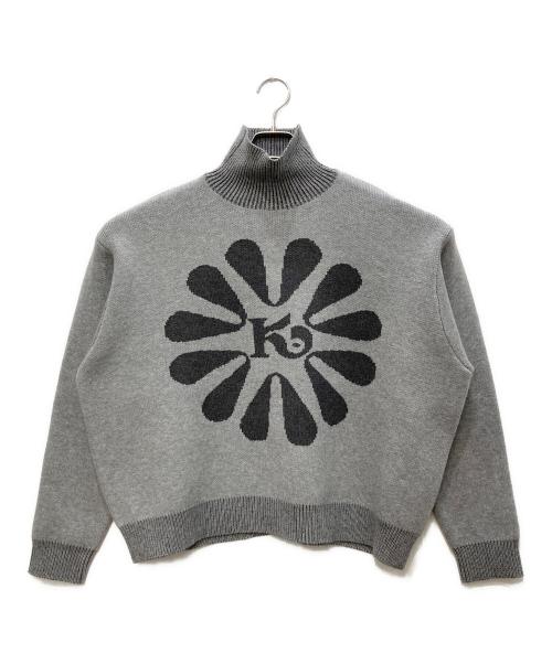 KEBOZ（ケボズ）KEBOZ (ケボズ) BLOOM LOGO KNIT/ブルーム　ロゴ　ニット グレー サイズ:Ｆの古着・服飾アイテム