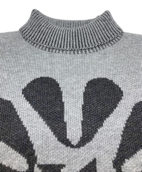 KEBOZ（ケボズ）KEBOZ (ケボズ) BLOOM LOGO KNIT/ブルーム　ロゴ　ニット グレー サイズ:Ｆの古着・服飾アイテム