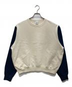 KEBOZケボズ）の古着「バイカラースウェット」｜ホワイト×ネイビー