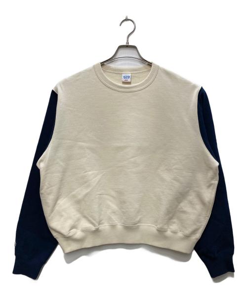 KEBOZ（ケボズ）KEBOZ (ケボズ) バイカラースウェット ホワイト×ネイビー サイズ:Ｍの古着・服飾アイテム