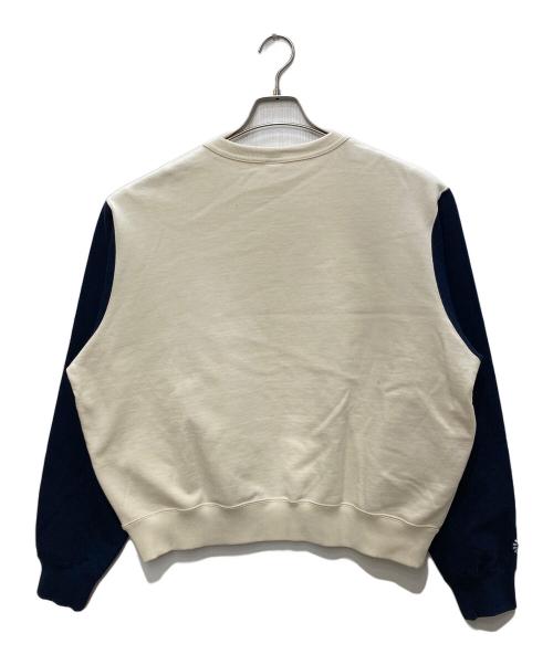 KEBOZ（ケボズ）KEBOZ (ケボズ) バイカラースウェット ホワイト×ネイビー サイズ:Ｍの古着・服飾アイテム