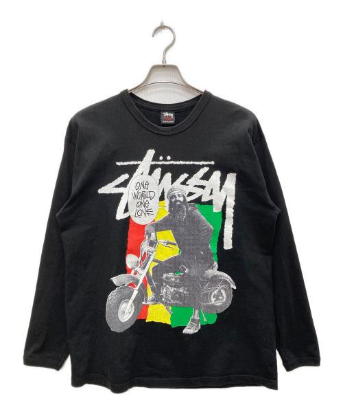 stussy（ステューシー）stussy (ステューシー) ラスタカラーグラフィックT ブラック サイズ:Lの古着・服飾アイテム