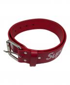 SUPREMEシュプリーム）の古着「Repeat Leather Belt/リピート　レザー　ベルト」｜レッド