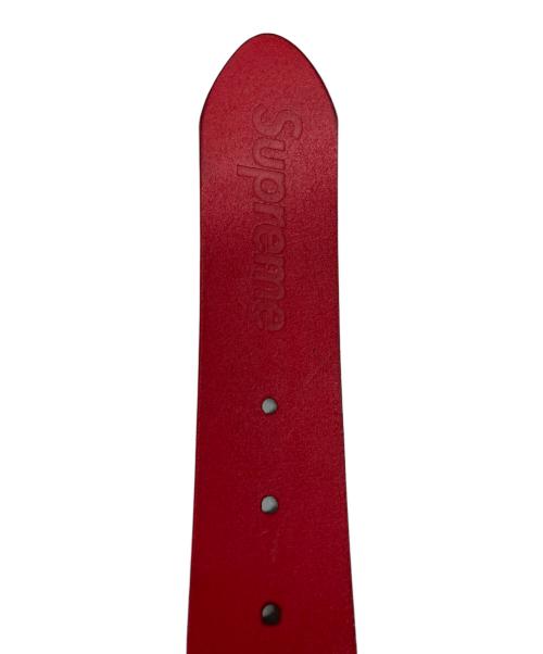 SUPREME（シュプリーム）SUPREME (シュプリーム) Repeat Leather Belt/リピート　レザー　ベルト レッド サイズ:SMの古着・服飾アイテム