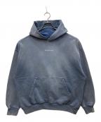 BALENCIAGAバレンシアガ）の古着「BACK HOODIE ロゴプルオーバーパーカー」｜ブルー