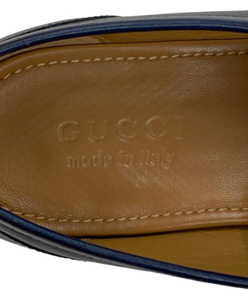 GUCCI（グッチ）GUCCI (グッチ) ヨルダーン ホースビット ローファー ネイビー サイズ:6 1/2の古着・服飾アイテム