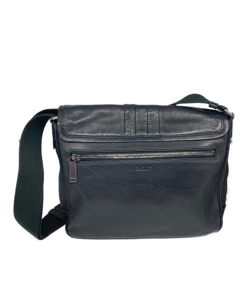 BALLY（バリー）BALLY (バリー) スクエアレザーショルダーバッグ ブラックの古着・服飾アイテム