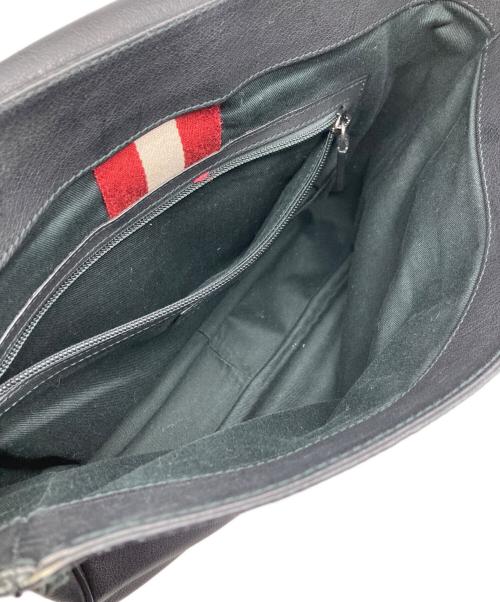 BALLY（バリー）BALLY (バリー) スクエアレザーショルダーバッグ ブラックの古着・服飾アイテム