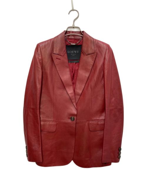 LOEWE（ロエベ）LOEWE (ロエベ) オールドレザーテーラードジャケット レッド サイズ:36の古着・服飾アイテム