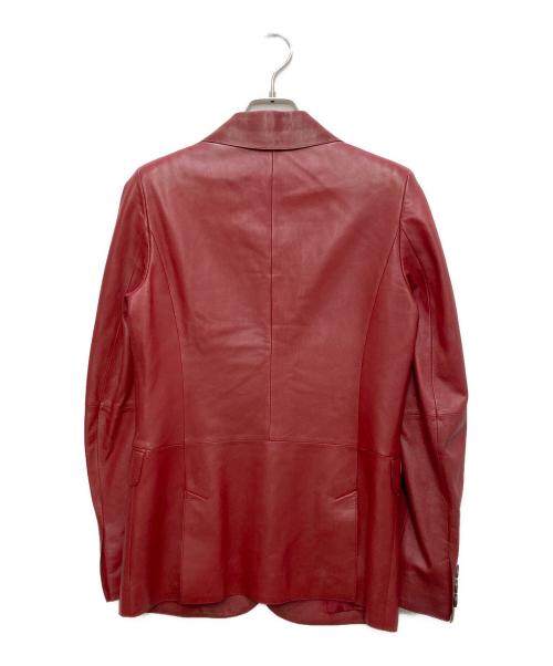 LOEWE（ロエベ）LOEWE (ロエベ) オールドレザーテーラードジャケット レッド サイズ:36の古着・服飾アイテム