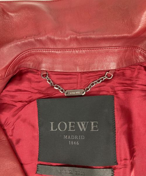 LOEWE（ロエベ）LOEWE (ロエベ) オールドレザーテーラードジャケット レッド サイズ:36の古着・服飾アイテム