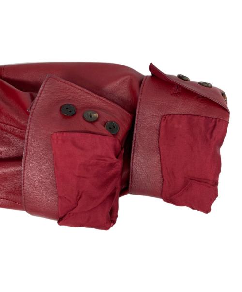 LOEWE（ロエベ）LOEWE (ロエベ) オールドレザーテーラードジャケット レッド サイズ:36の古着・服飾アイテム