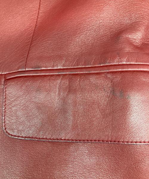 LOEWE（ロエベ）LOEWE (ロエベ) オールドレザーテーラードジャケット レッド サイズ:36の古着・服飾アイテム