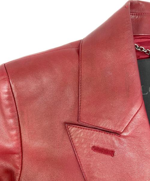LOEWE（ロエベ）LOEWE (ロエベ) オールドレザーテーラードジャケット レッド サイズ:36の古着・服飾アイテム
