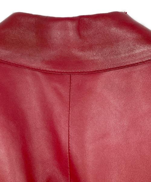 LOEWE（ロエベ）LOEWE (ロエベ) オールドレザーテーラードジャケット レッド サイズ:36の古着・服飾アイテム