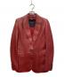 LOEWE（ロエベ）の古着「オールドレザーテーラードジャケット」｜レッド