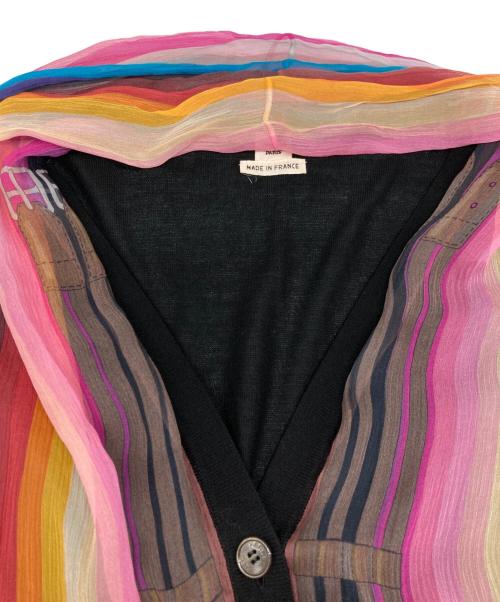 HERMES（エルメス）HERMES (エルメス) ストールドッキングシルクカーディガン ブラック サイズ:40の古着・服飾アイテム