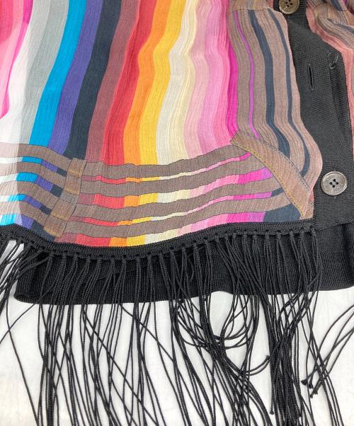 HERMES（エルメス）HERMES (エルメス) ストールドッキングシルクカーディガン ブラック サイズ:40の古着・服飾アイテム