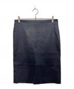 THE ROWザ ロウ）の古着「レザースカート」｜ネイビー