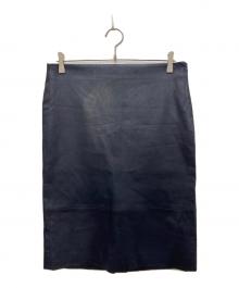 THE ROW（ザ ロウ）の古着「レザースカート」｜ネイビー