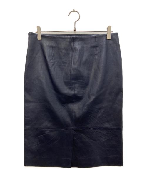 THE ROW（ザ ロウ）THE ROW (ザ ロウ) レザースカート ネイビー サイズ:10の古着・服飾アイテム