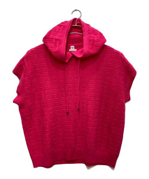 HERMES（エルメス）HERMES (エルメス) LOUNGEWEAR VOYAGE ノースリーブニットパーカー ピンク サイズ:44の古着・服飾アイテム