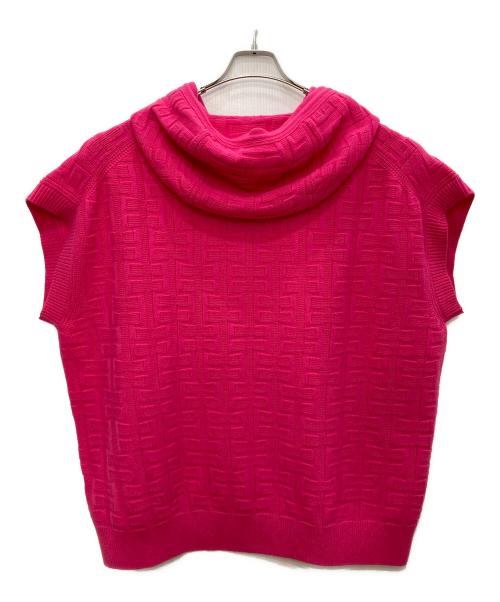 HERMES（エルメス）HERMES (エルメス) LOUNGEWEAR VOYAGE ノースリーブニットパーカー ピンク サイズ:44の古着・服飾アイテム