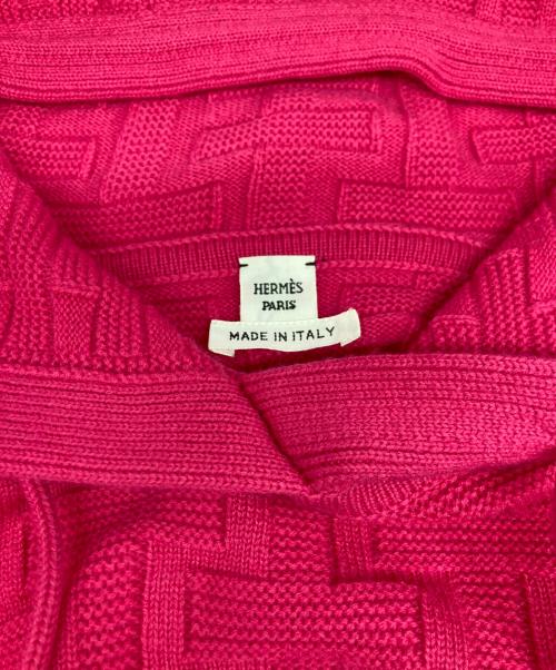 HERMES（エルメス）HERMES (エルメス) LOUNGEWEAR VOYAGE ノースリーブニットパーカー ピンク サイズ:44の古着・服飾アイテム