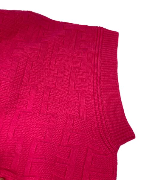 HERMES（エルメス）HERMES (エルメス) LOUNGEWEAR VOYAGE ノースリーブニットパーカー ピンク サイズ:44の古着・服飾アイテム