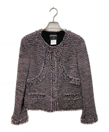 中古・古着通販】CHANEL (シャネル) ノーカラーツイードジャケット