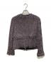 CHANEL (シャネル) ノーカラーツイードジャケット レッド×ブラック サイズ:42：90000円